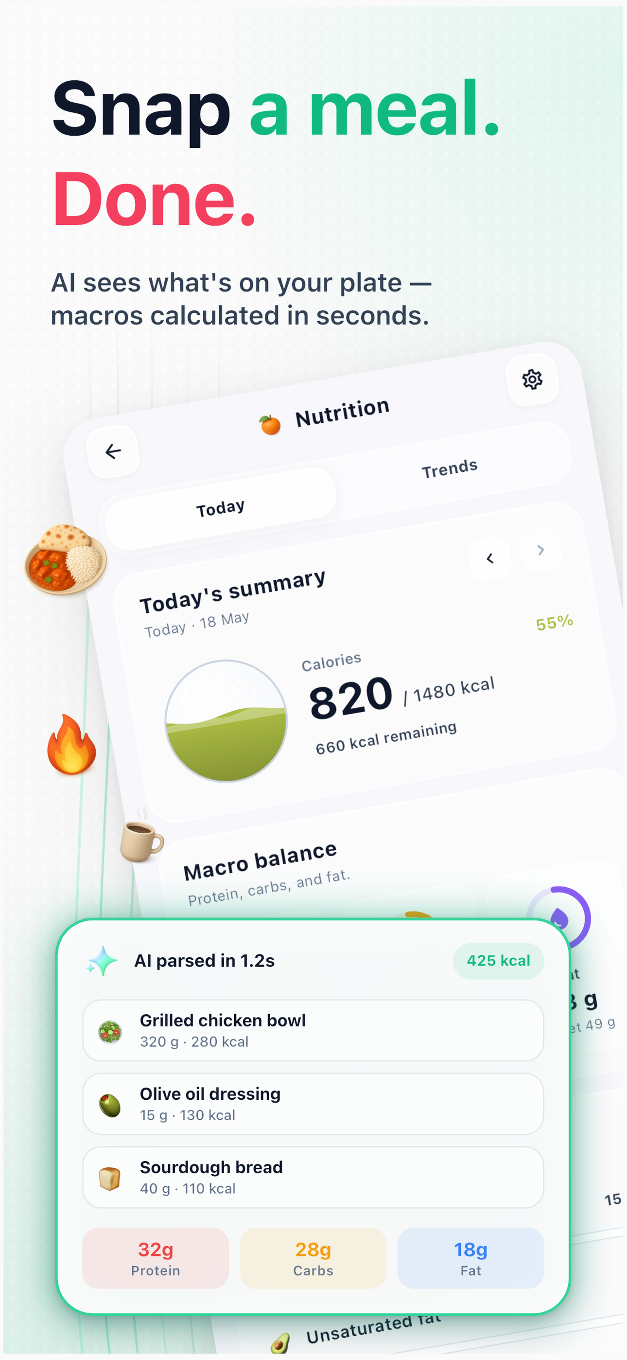 Yesil Health meal photo analysis with macros