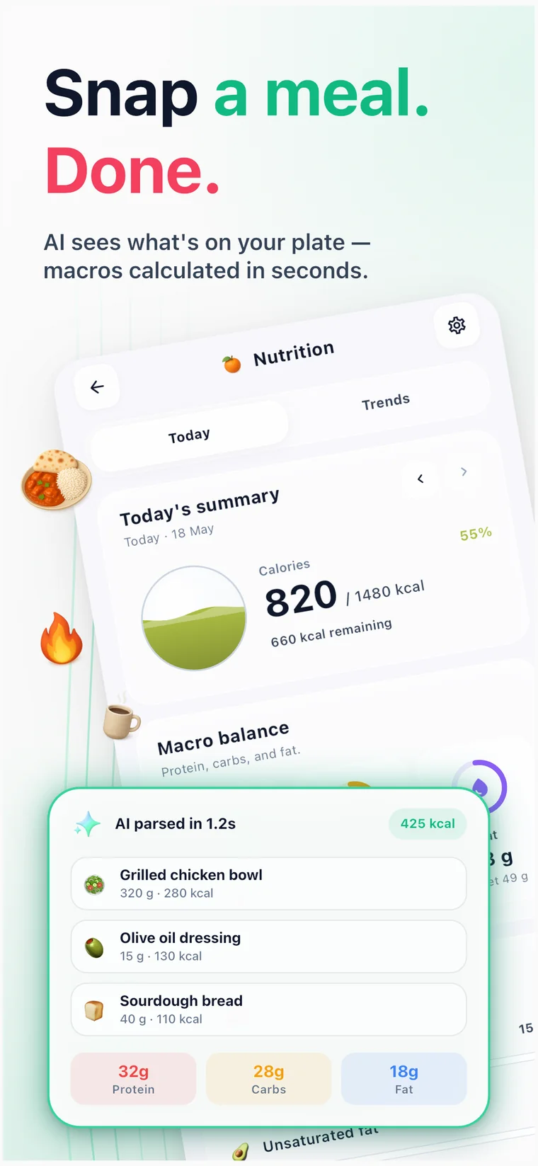 Yesil Health meal photo analysis with macros