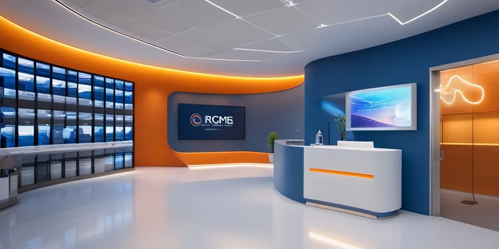 3D rendered model of the human body with glowing lights representing treatment options for Appalachian Type Amyloidosis in a modern medical facility.