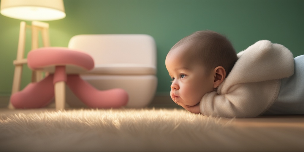 Concerned parent comforting baby with hiccups in nursery