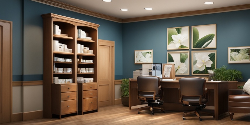 Doctor explaining diagnosis and testing process to a couple in a warm, inviting office with a subtle blue background, conveying trust and professionalism.