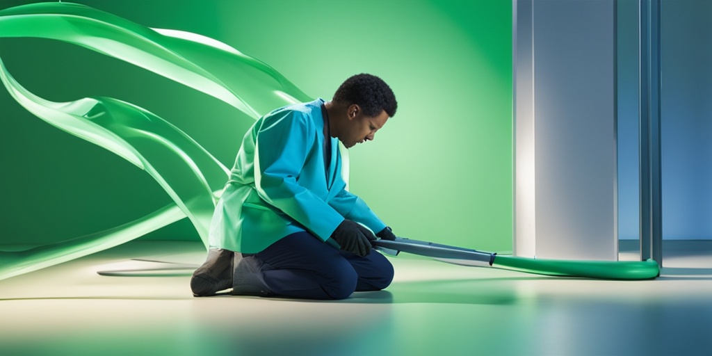 Healthcare professional dressing patient's vascular access device insertion site on subtle green background with cinematic lighting.