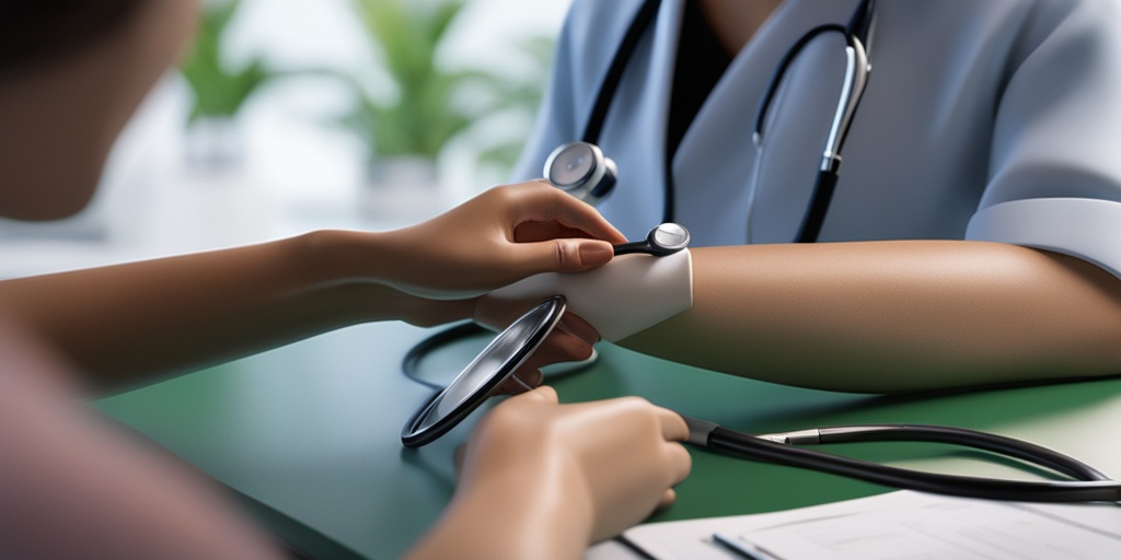 Healthcare professional examining patient suspected of having Measles, highlighting diagnostic process with stethoscope.