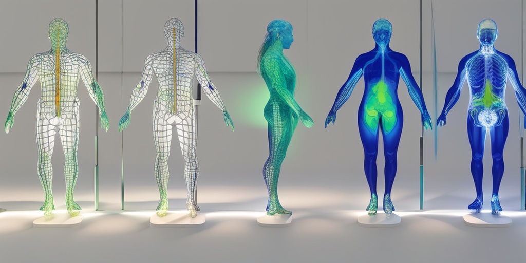 Illustration of PET scan process, showcasing positron-emitting radiotracers through the body.