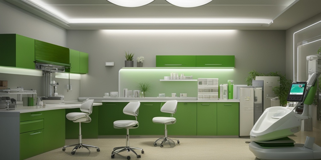 Person surrounded by medical professionals and equipment, showcasing treatment options for Optic Neuromyelitis in a harmonious green and creamy white tone.