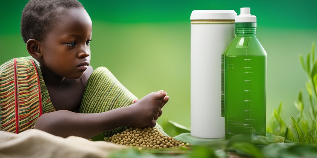 Person using water filter or purification tablets to prevent Guinea Worm Infection.