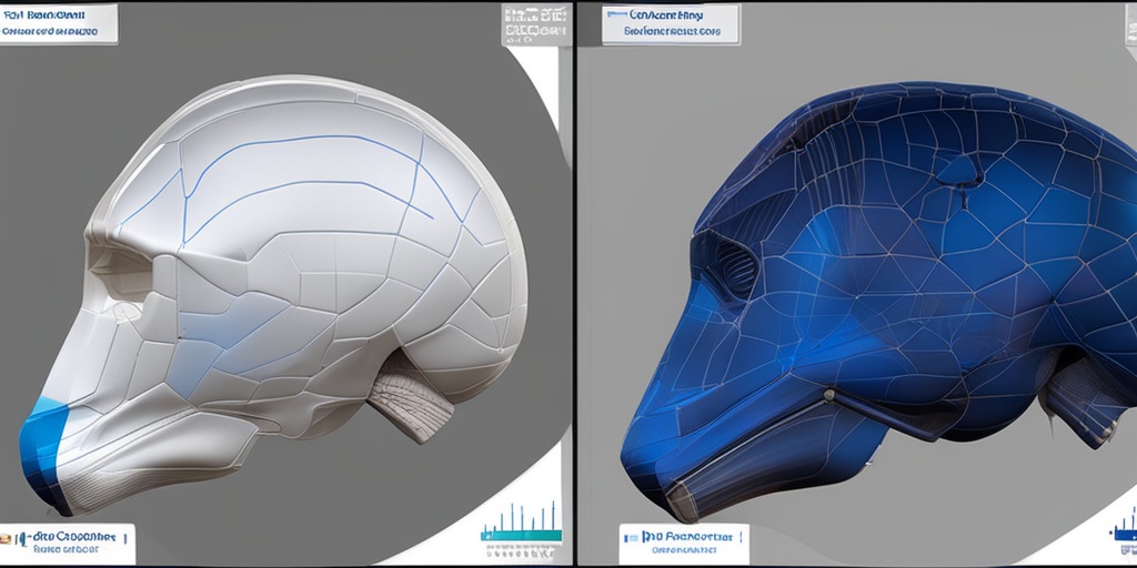 Split-screen comparison of healthy and BSE-affected cow brains with a subtle blue tone.