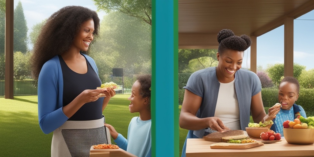 Split-screen image contrasts healthy and unhealthy lifestyles, highlighting risk factors for developing Type 2 Diabetes.