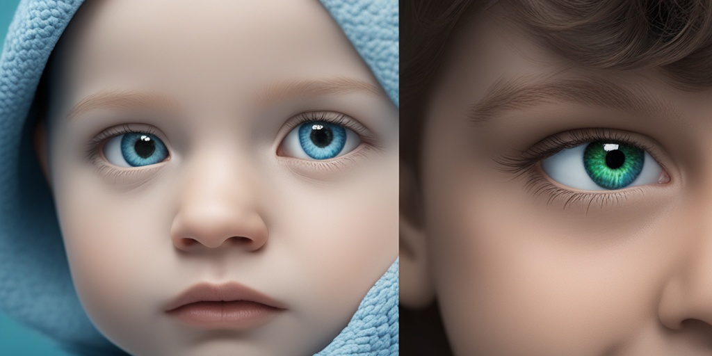 Split-screen image showing a child with Wolf-Hirschhorn syndrome and a brain scan or EEG, conveying developmental delays and intellectual disability.