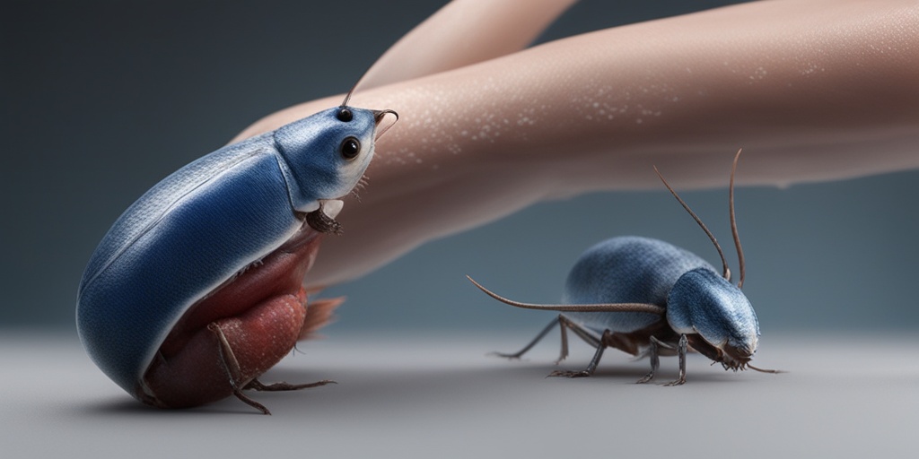 Various biting injuries on different body parts, showcased on a subtle blue background with cinematic lighting.