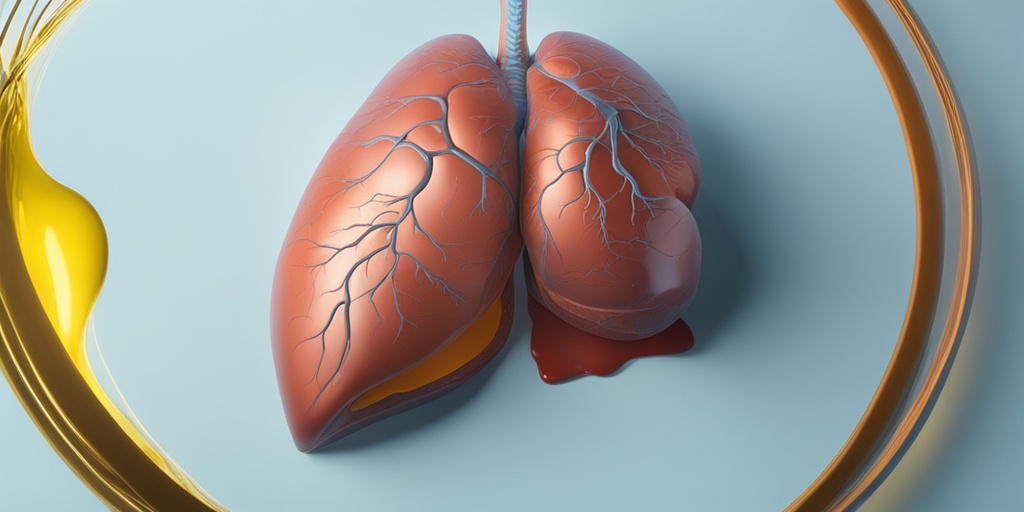 3D model of liver and gallbladder illustrating causes of jaundice with muted colors