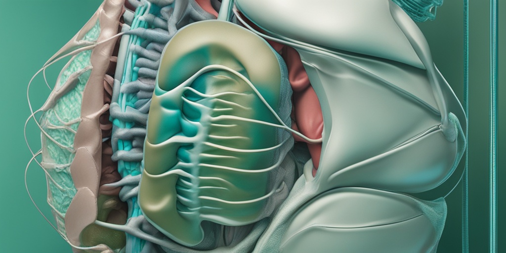 3D rendered human body illustrating causes and risk factors of Agnogenic Myeloid Metaplasia with green accents.