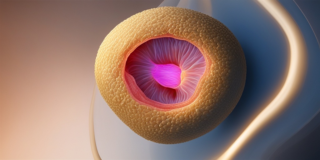 3D rendered model of yeast infection, showcasing affected tissue and discharge