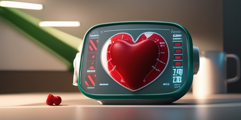 3D rendering of heart illustrating causes and risk factors of arrhythmia in a doctor's office.