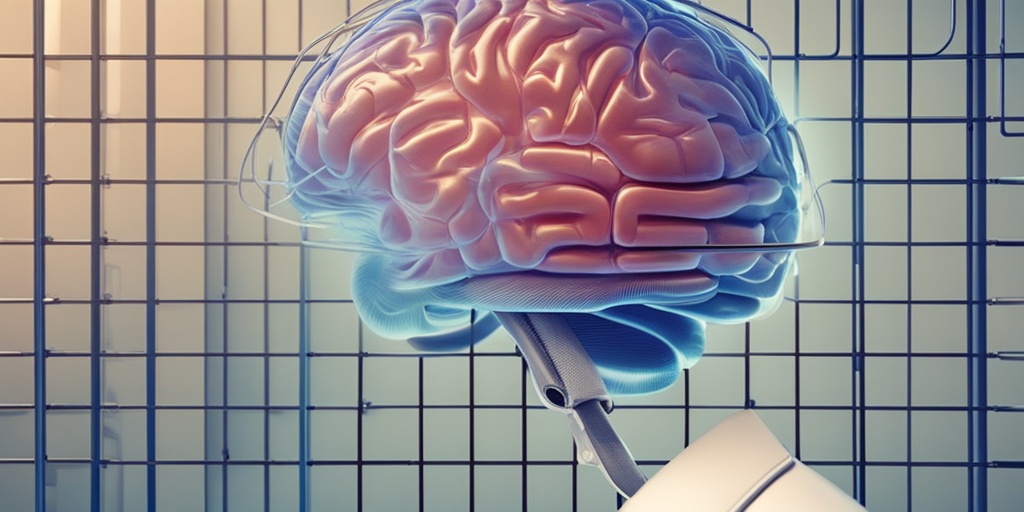 Brain with stethoscope and person doing yoga in background conveying stroke prevention through aspirin therapy.