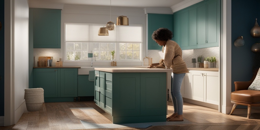 Curious child reaches for open cleaning supplies while concerned parent tries to intervene.