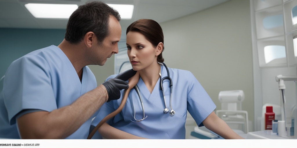 Doctor gently inspecting patient's skin for Nonthrombocytopenic Idiopathic Purpura symptoms