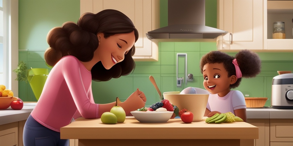 Family prepares a healthy snack together in their kitchen, focusing on preventing hypoglycemia in children with diabetes.