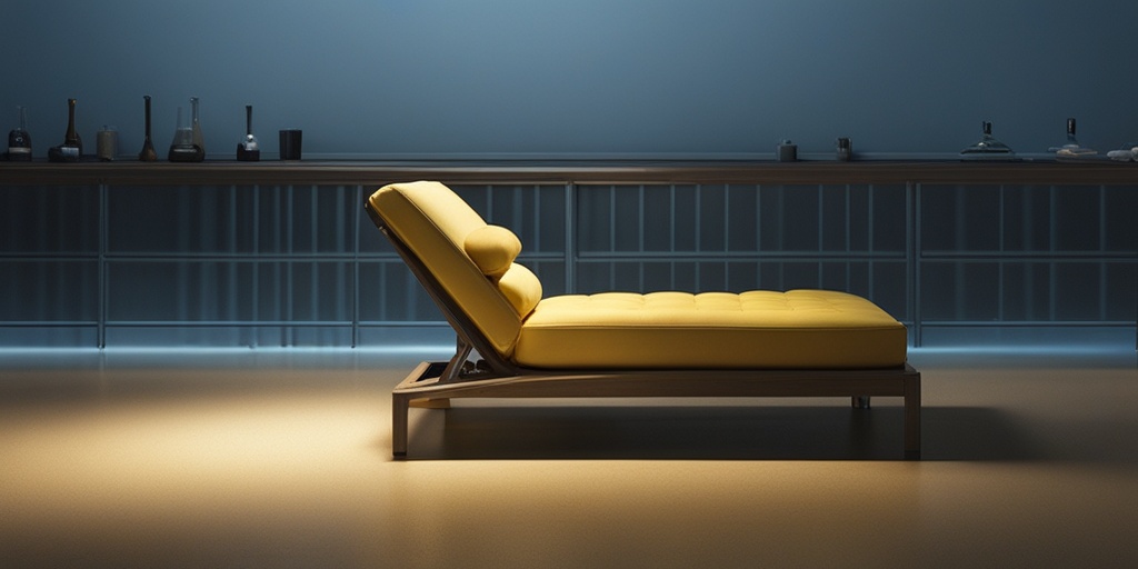 Fatigued adult with jaundice symptoms sitting on a couch surrounded by medication