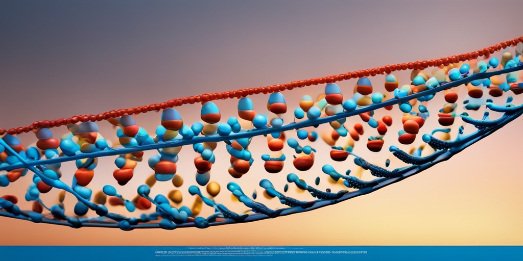 Genetic causes of Albinismus with 3D models of DNA helices, genes, and melanin molecules on a subtle blue background.