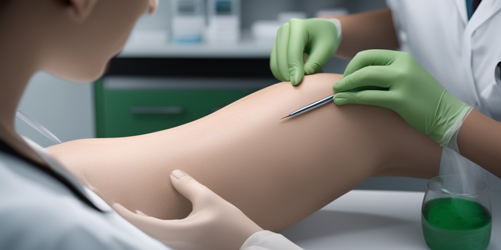 Healthcare professional examining patient's affected skin, depicting Granuloma Annulare diagnosis process