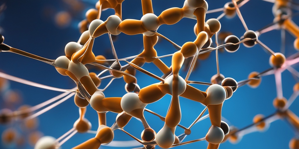 Molecular structure of galactose-1-phosphate uridyl transferase enzyme in subtle blue background.