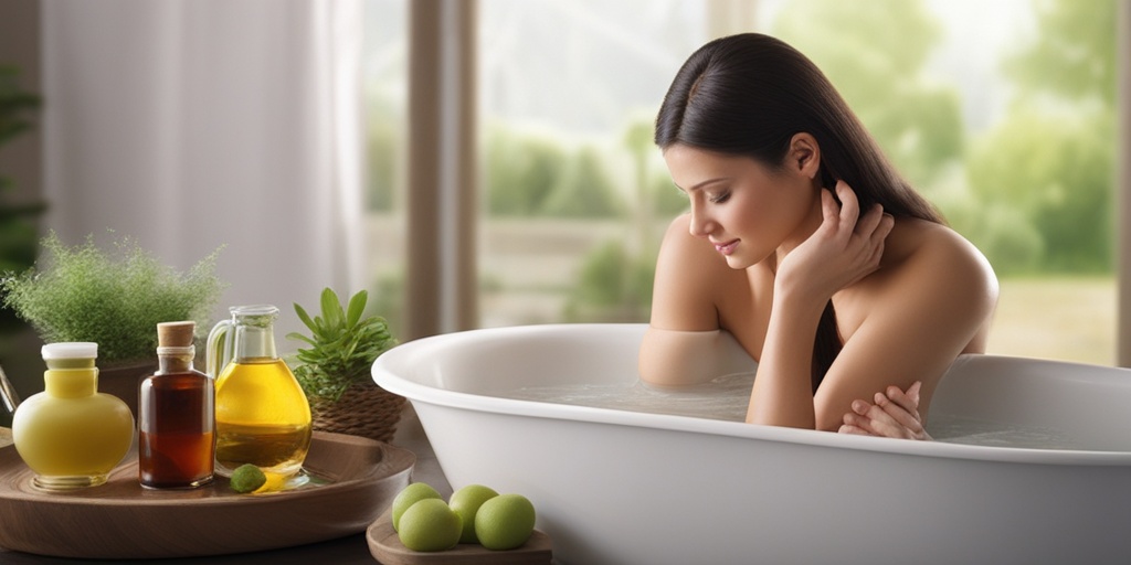 Person with Nonthrombocytopenic Idiopathic Purpura relaxing at home with cold compress and warm bath