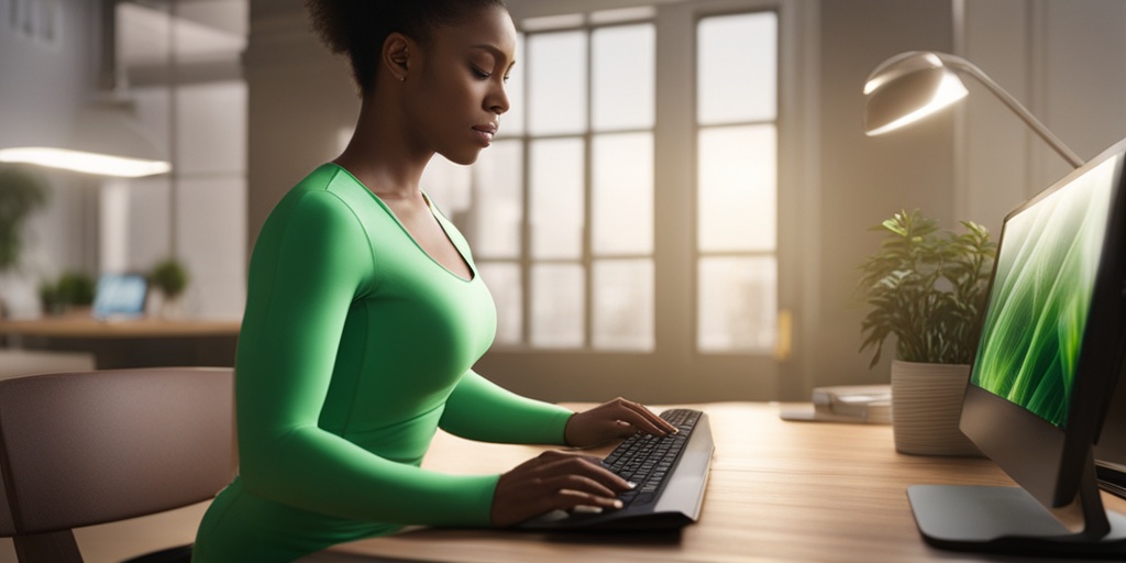 Person working at desk with ergonomic equipment to prevent Carpal Tunnel