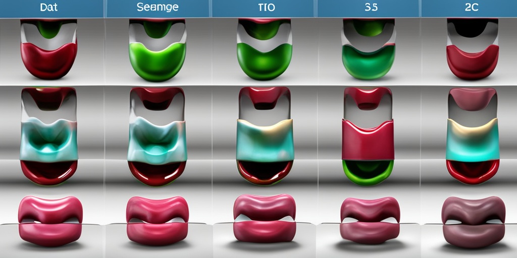 Series of 3D models depicting the progression of tongue cancer from stage I to stage IV.