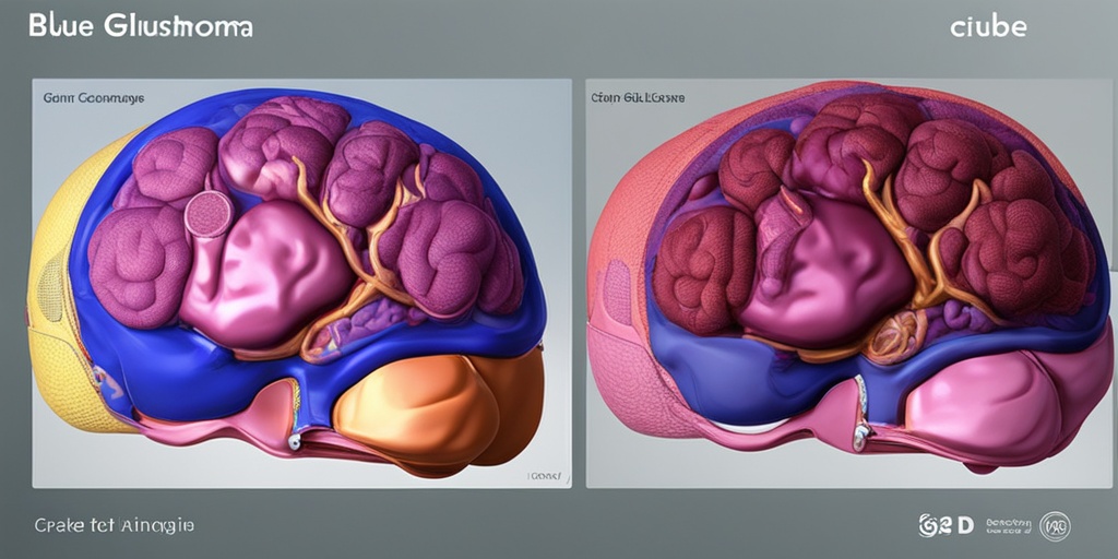 Series of brain scans showing progression of Giant Cell Glioblastoma from Stage I to IV