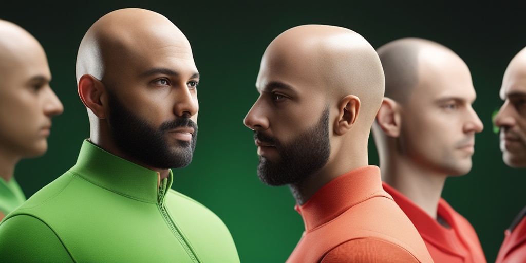 Split-screen image illustrating healthy scalp versus baldness with visual elements representing common causes.