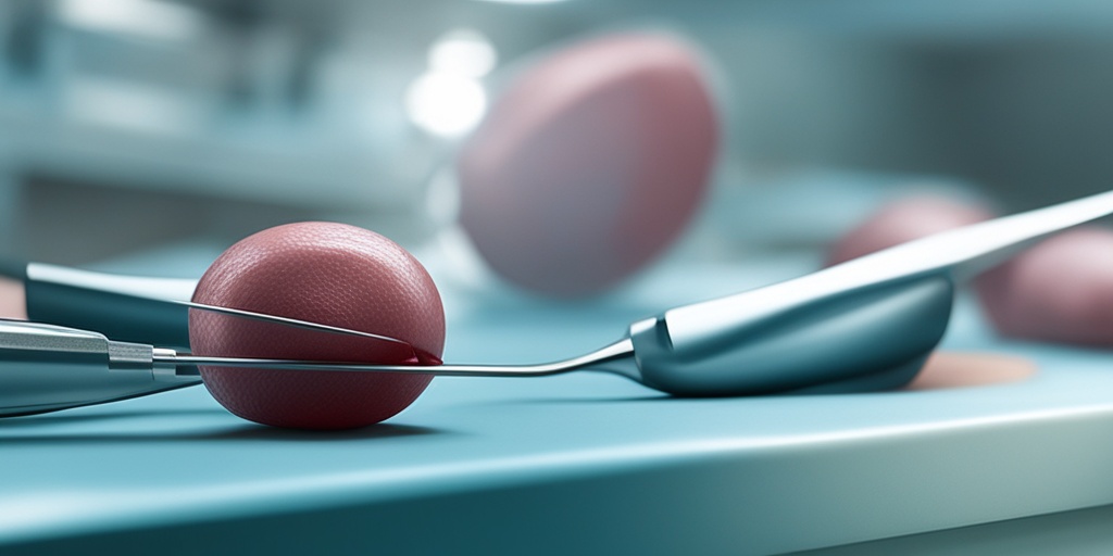 Surgical team performing tongue cancer surgery in a hospital operating room with detailed instruments.