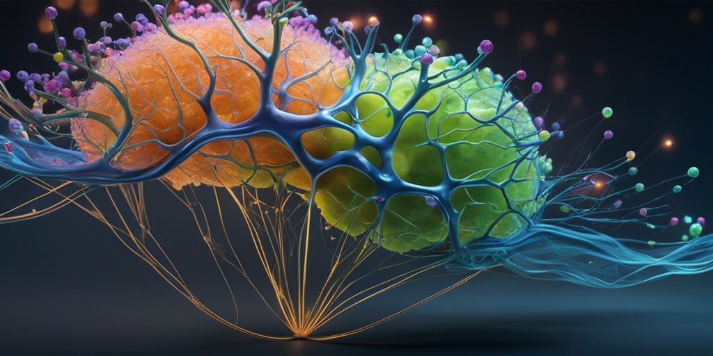 3D brain model illustrating hormonal and neurotransmitter imbalances contributing to PMS, with glowing blue and green neural connections.