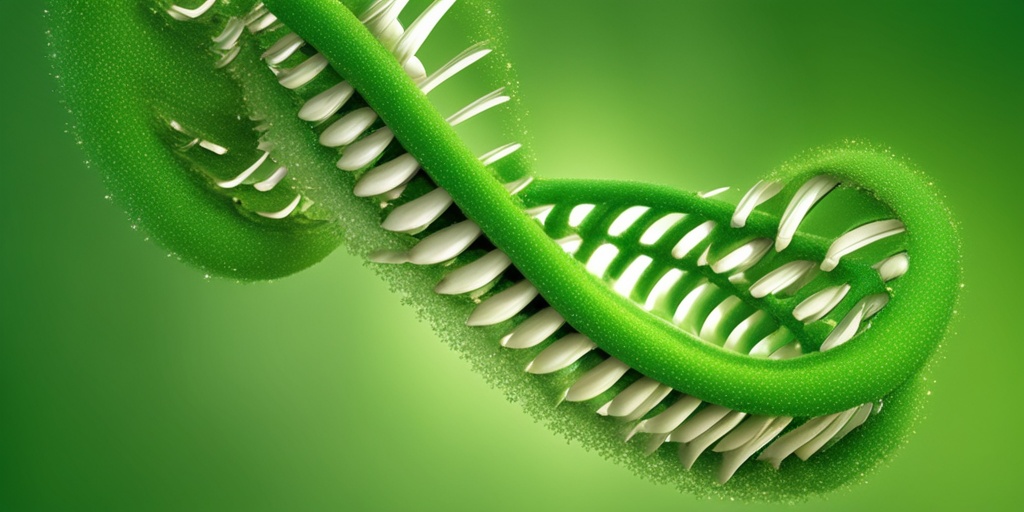 3D genetic helix with glowing highlights on a subtle green background representing genetic mutations causing Dysmyelogenic Leukodystrophy.