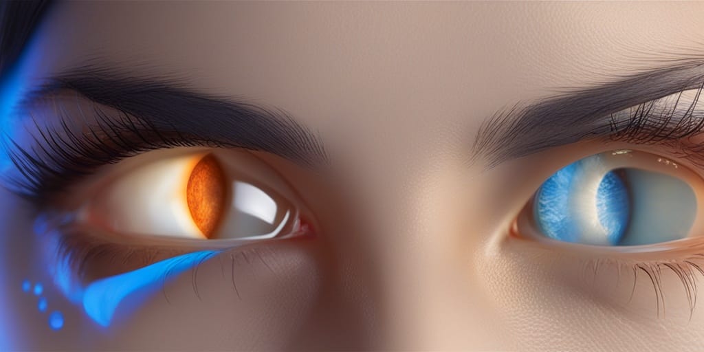 3D illustration of different Noninfectious Uveitis types, each highlighted in distinct colors.