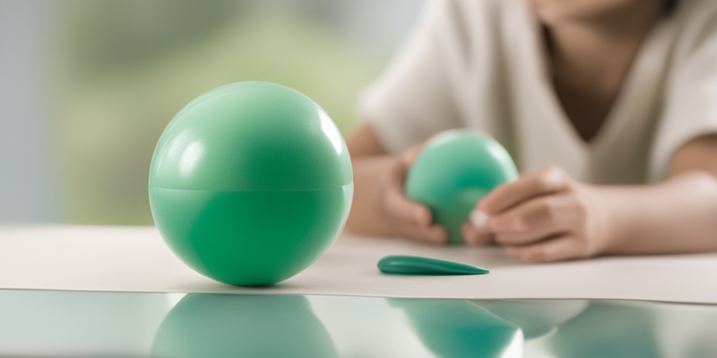 Child receiving physical therapy in a hospital setting with calming creamy whites and soft greens conveying hope and care.