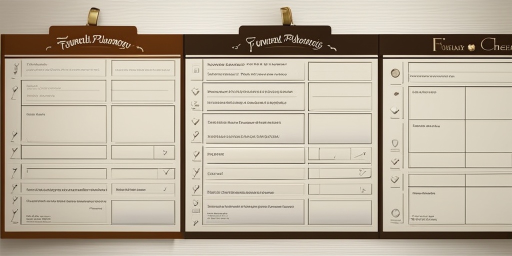 Detailed funeral planning checklist with clear sections and elegant fonts on a crisp white background.