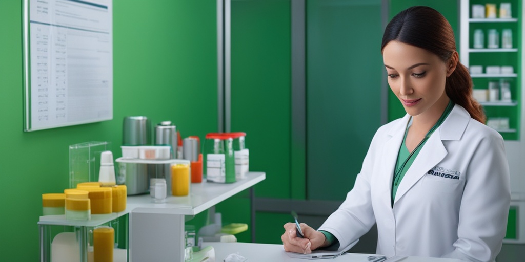 Doctor discussing treatment options for uterine bleeding with patient in a serene environment with green background.