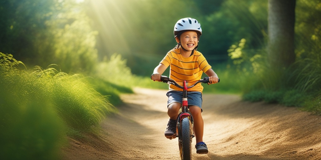 Happy, healthy child engaging in outdoor activities, with sense of joy and freedom.