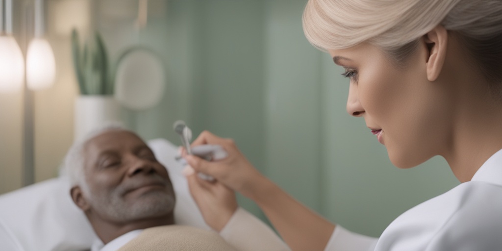 Healthcare professional examining patient's skin, taking notes, and discussing treatment options for Guttate Scleroderma and Lichen Sclerosus Type.