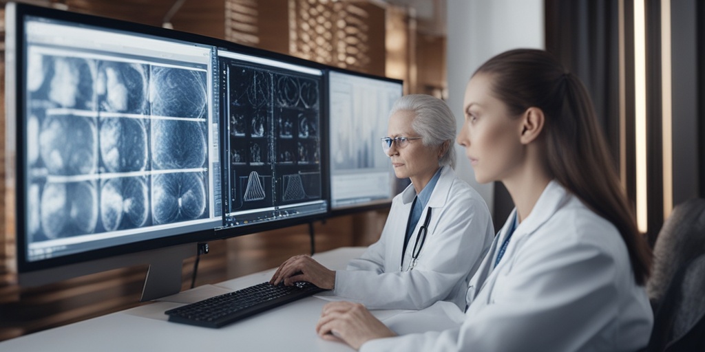 Medical professionals researching causes of Pica Disorder with brain scans and research equipment in a calming environment.