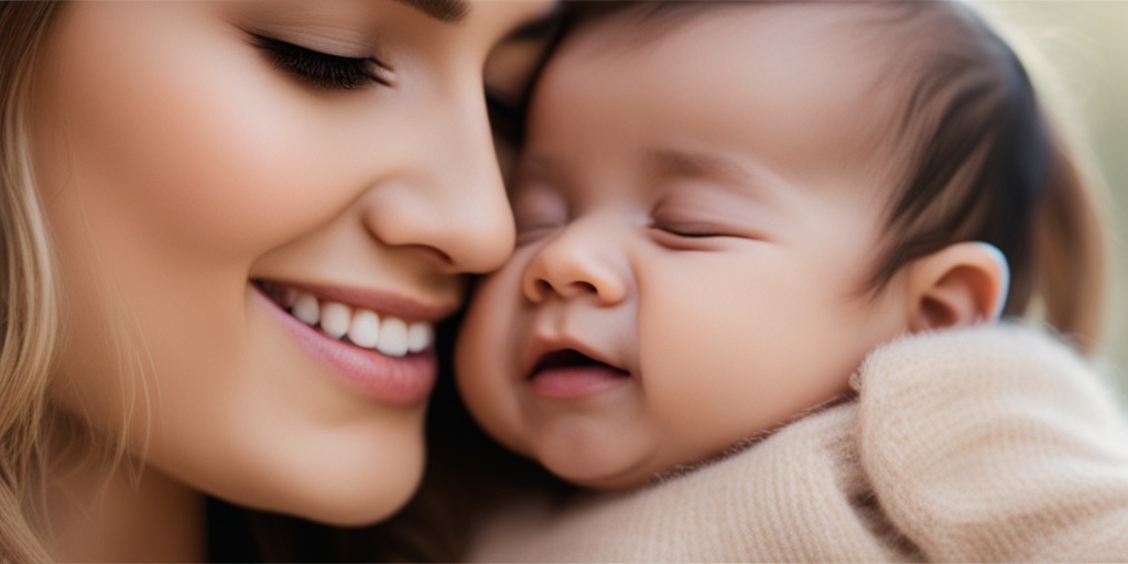 Mother gently lifts infant's chin, revealing restricted tongue movement due to tongue-tie.