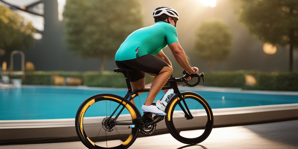 Older adult male engaging in physical activity, with 3D prostate model in foreground, conveying vitality and wellness.