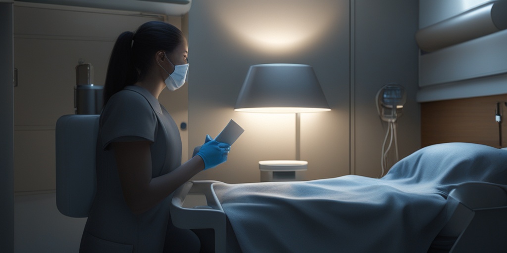 Patient in a hospital bed with complications of Pica Eating Disorder surrounded by medical professionals in a dramatic setting.