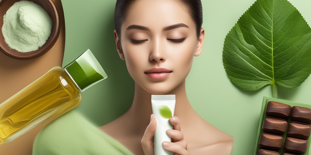 Person applying warm compress to skin, showcasing home remedies for impetigo, in a soothing green background with realistic textures.