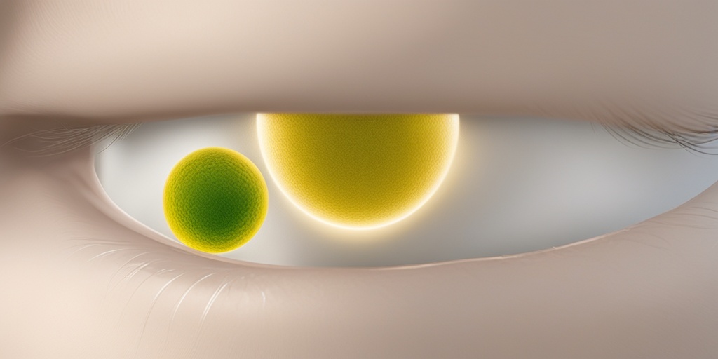 Split-screen image of bilirubin molecular structure and a smiling infant with yellowish skin tone.