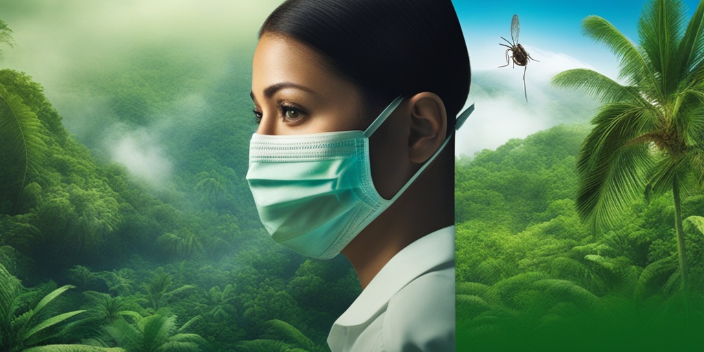 Split-screen image showing person traveling to tropical region and engaging in unprotected sex, highlighting Zika virus causes and risk factors.