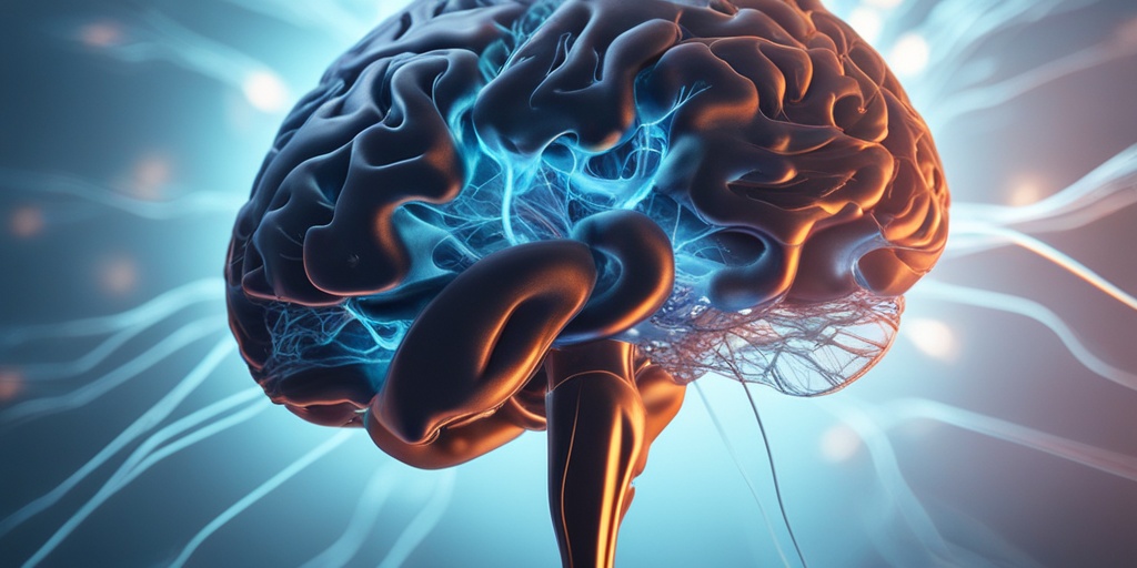 Vibrant pulsing neurons in brain scan illustrate neural pathways of placebo effect.