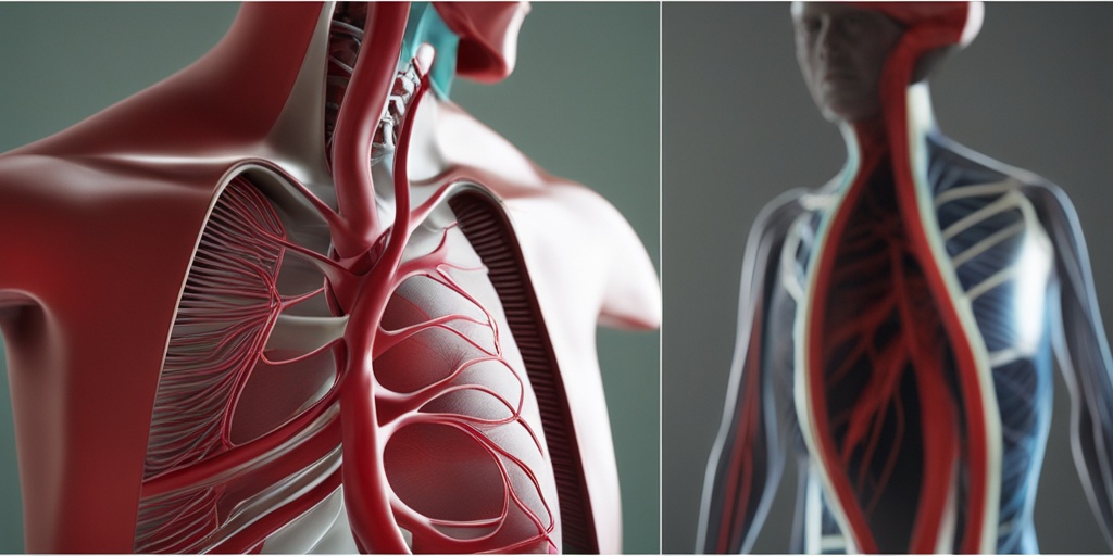 3D rendered image of human circulatory system, highlighting vasoconstriction and cooling effect.