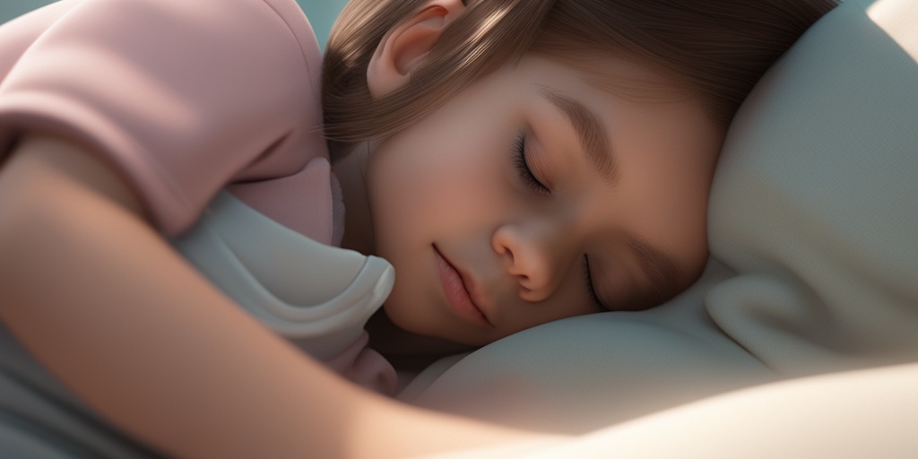 Child sleeping peacefully with subtle hint of Obstructive Sleep Apnea